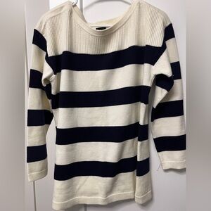 Talbots Navy Stripes Cotton Sweater/Top - Size L